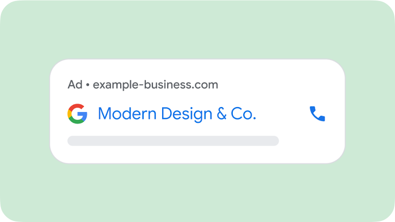  A search ad for a furniture company.