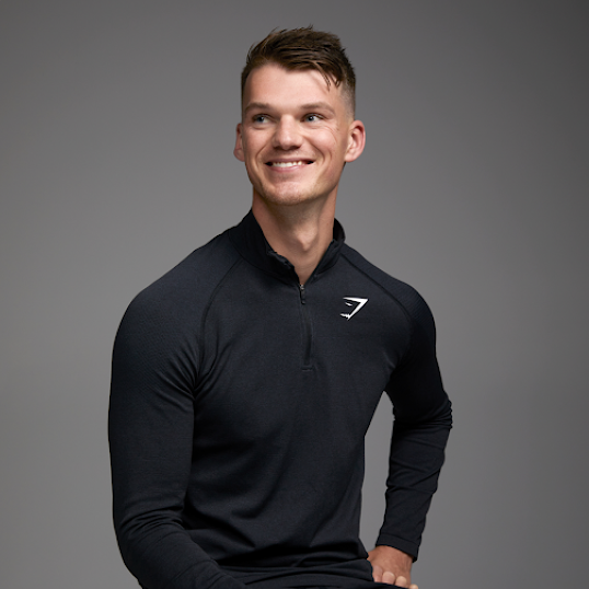 Gymshark CEO Ben Francis smiling with an overlay that reads, “9% reduction in user drop offs.”