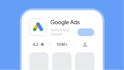 Image of the Google Ads mobile app in the Play store.