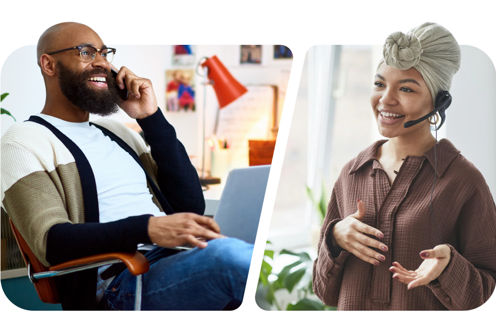 A Google Ads expert and customer working together on a call.