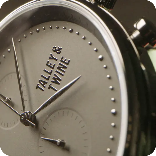 A closeup of a Talley & Twine watchface with the stat showing 150% YoY growth.